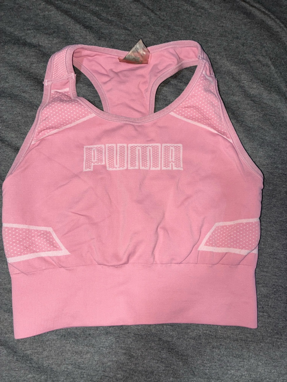 Puma Pink Racerback Sports Bra Crop Top